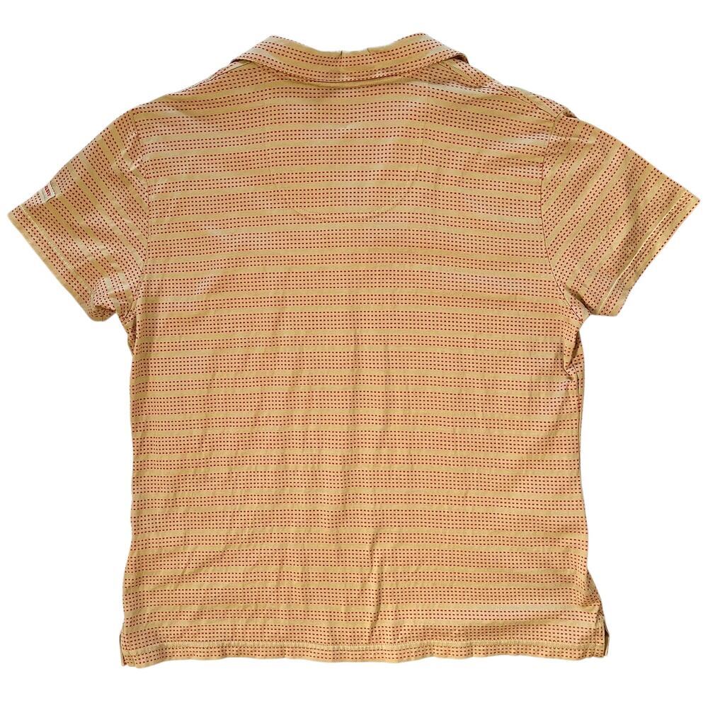 Burberry Golf Y2K Vintage Camel Cotton Red Stripe Womens Polo T-Shirt Top Size M - Picture 3 of 10